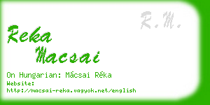 reka macsai business card